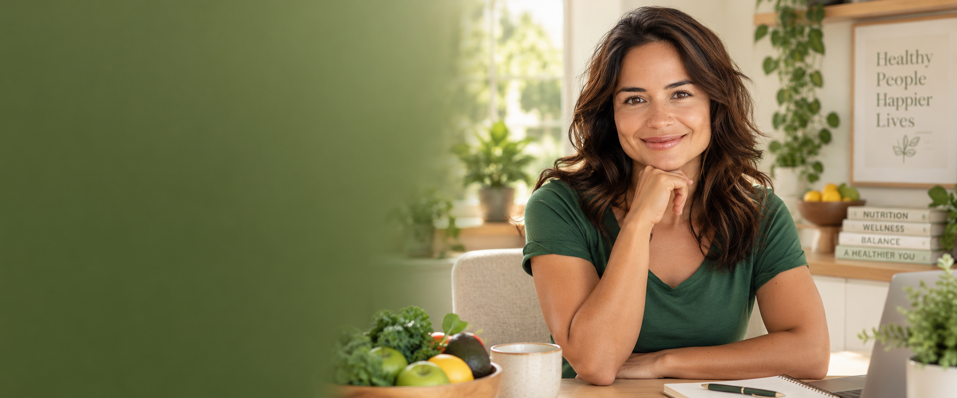 Dra. Maria Mello, nutricionista, em seu espaço de atendimento